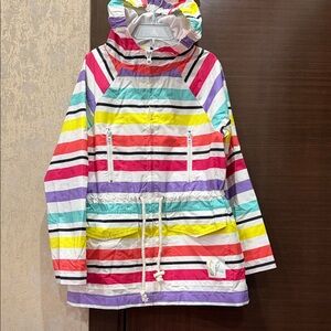 Colorful Striped Rain Jacket Sz 6 Soniya Rykiel